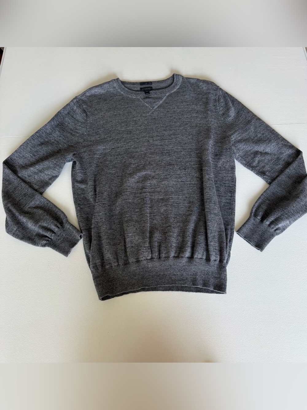 J. Crew Men's Charcoal Grey Crewneck Sweater 100% Cotton Size Medium